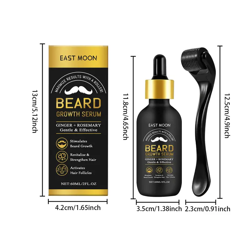 Beard Growth Kit - Beard Growth Serum & Derma Roller