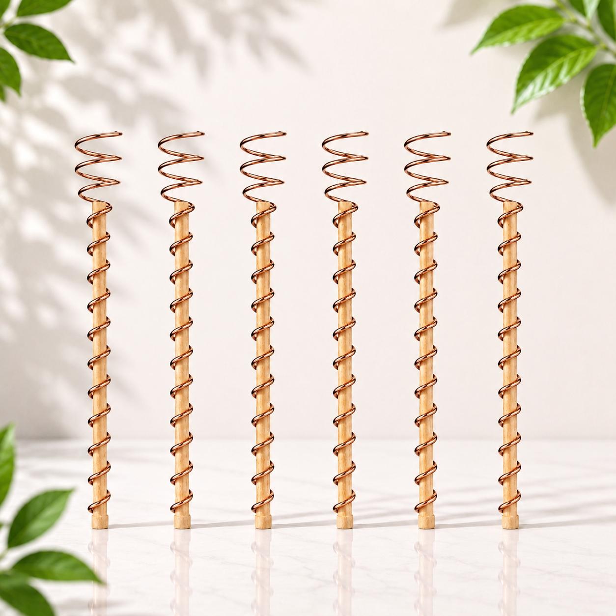 Copper Coil Wire Antennas Garden Stakes