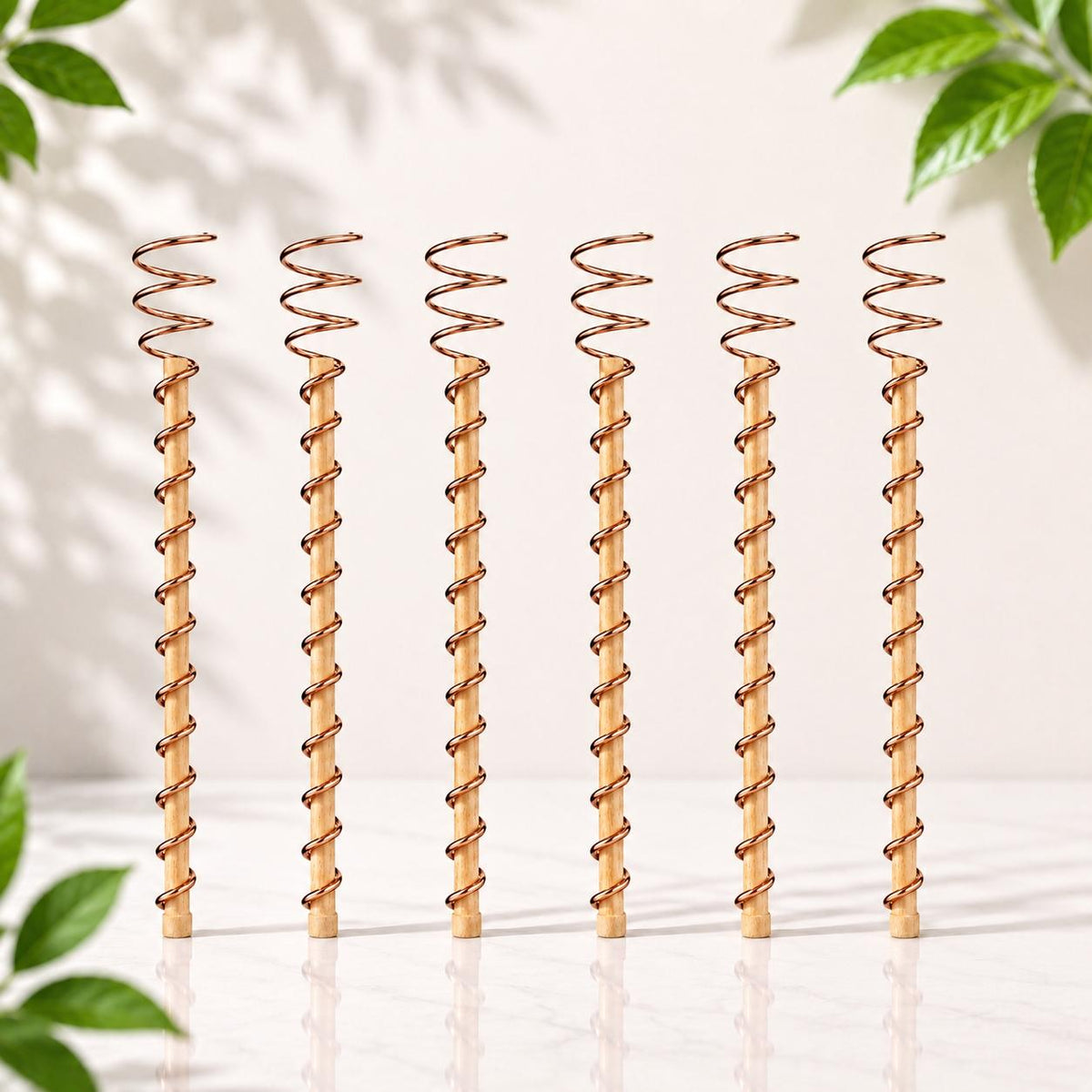 Copper Coil Wire Antennas Garden Stakes