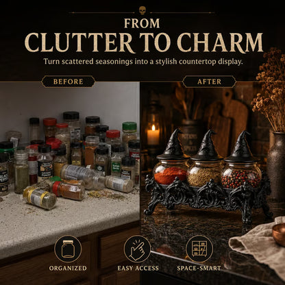 Witch-Hat Gothic Spice Jar Set