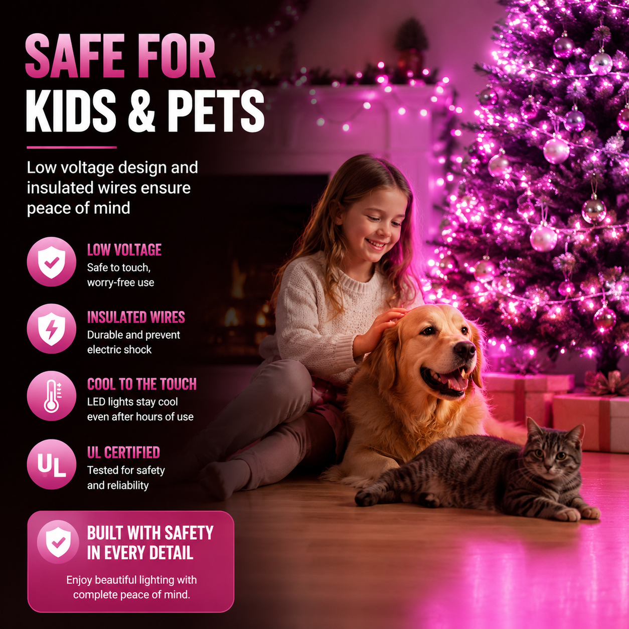 400 LED Pink Christmas Fairy Lights