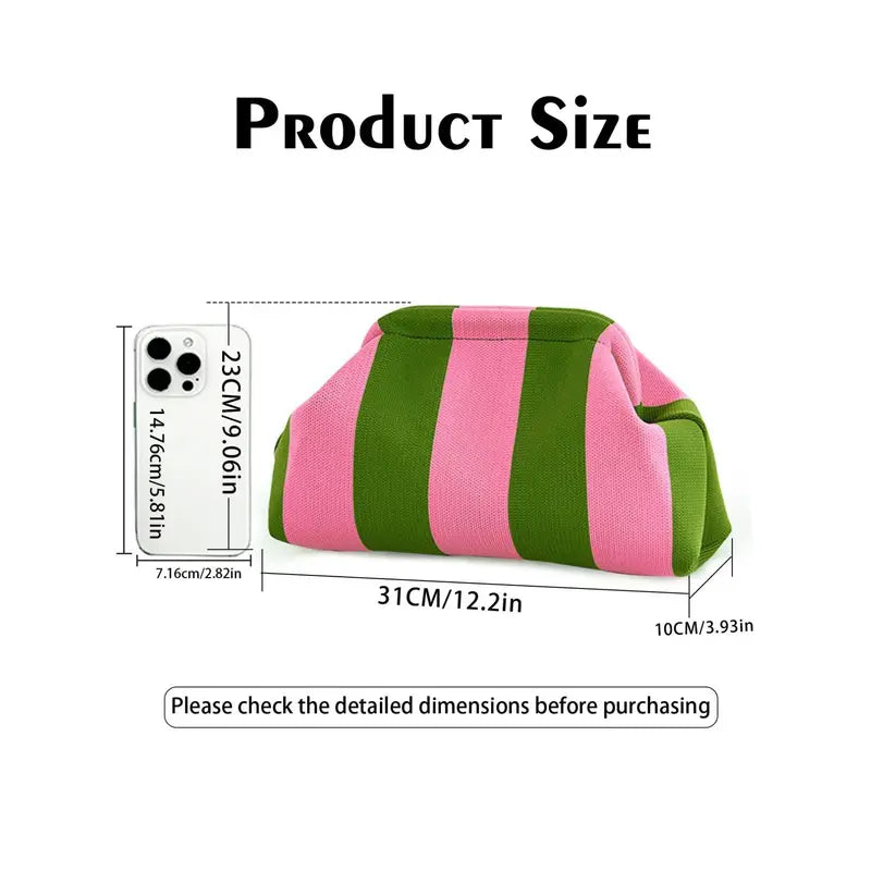 Women's Knitted Striped Cloud Bag