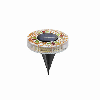 Solar Mosaic Pathway Lights Waterproof Outdoor Garden Decor
