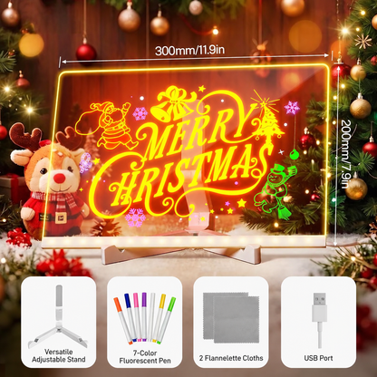 LED Drawing Board for Kids-Reusable Light-Up Doodle & Message Board