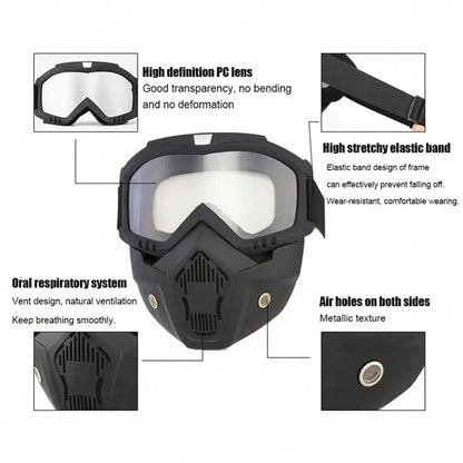 Full Face Protection Mask with Anti-Fog Goggles