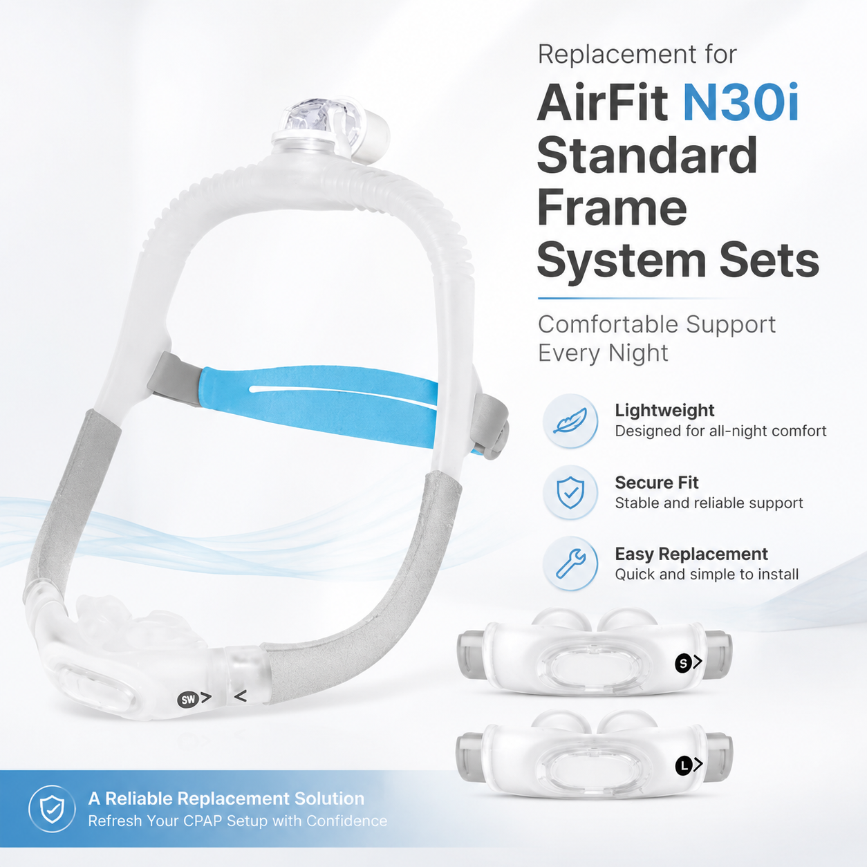 Replacement for AirFit P30i Standard Frame System Set