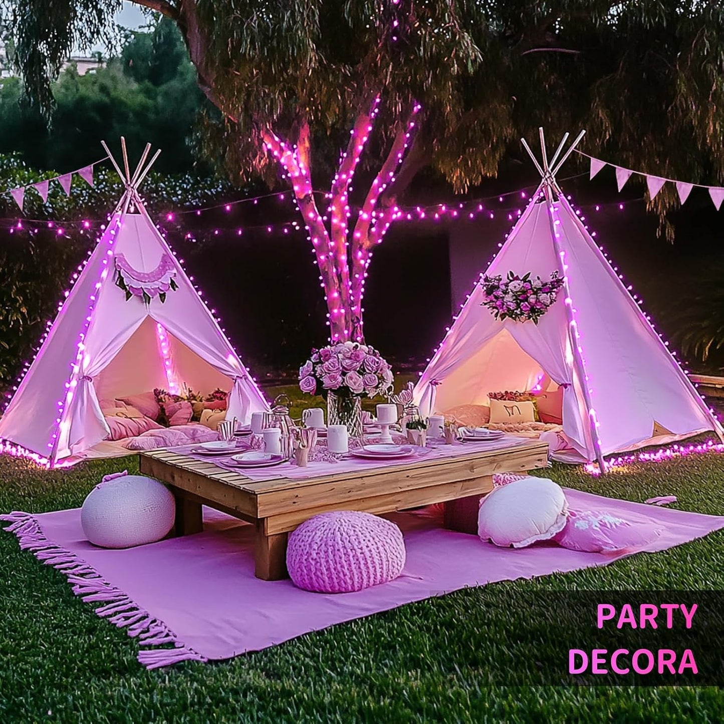 400 LED Pink Christmas Fairy Lights