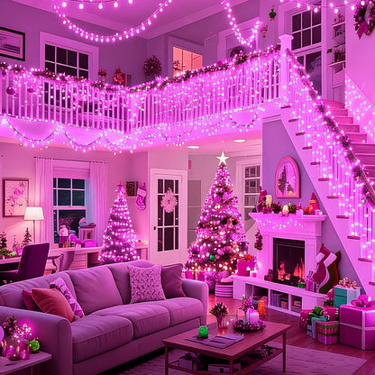 400 LED Pink Christmas Fairy Lights
