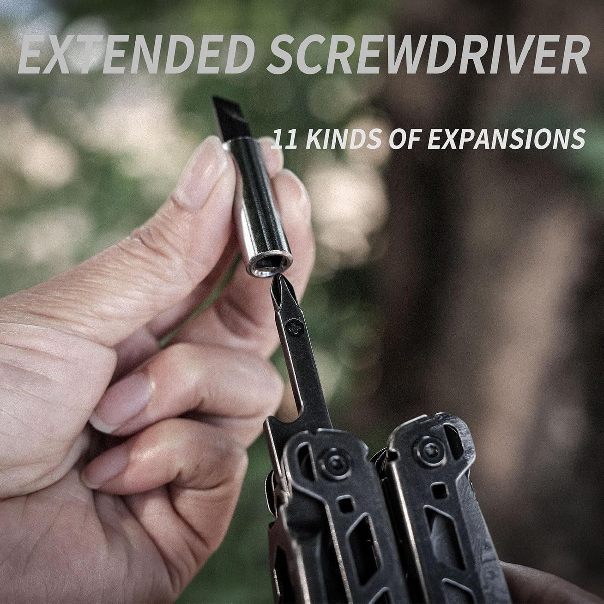 28-in-1 Stainless Steel Multitool with Self-Locking Pliers