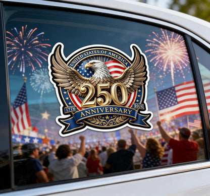 2PCS 250th Anniversary USA Car Decal Sticker