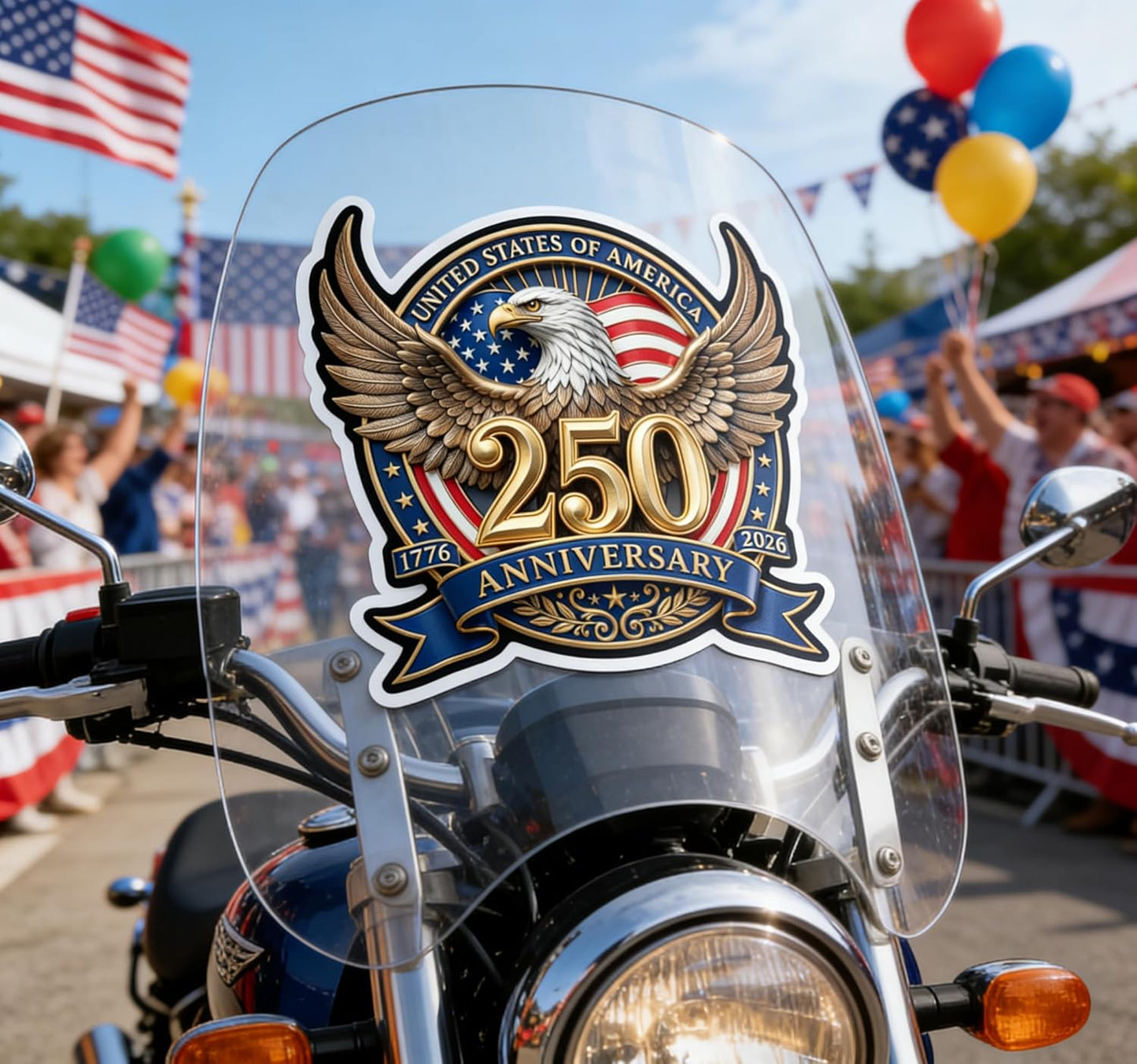 2PCS 250th Anniversary USA Car Decal Sticker