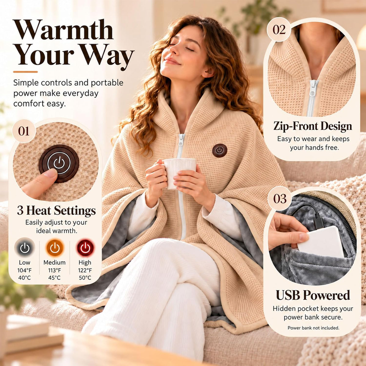 Wearable Heated Blanket – Cozy Hands-Free Warmth