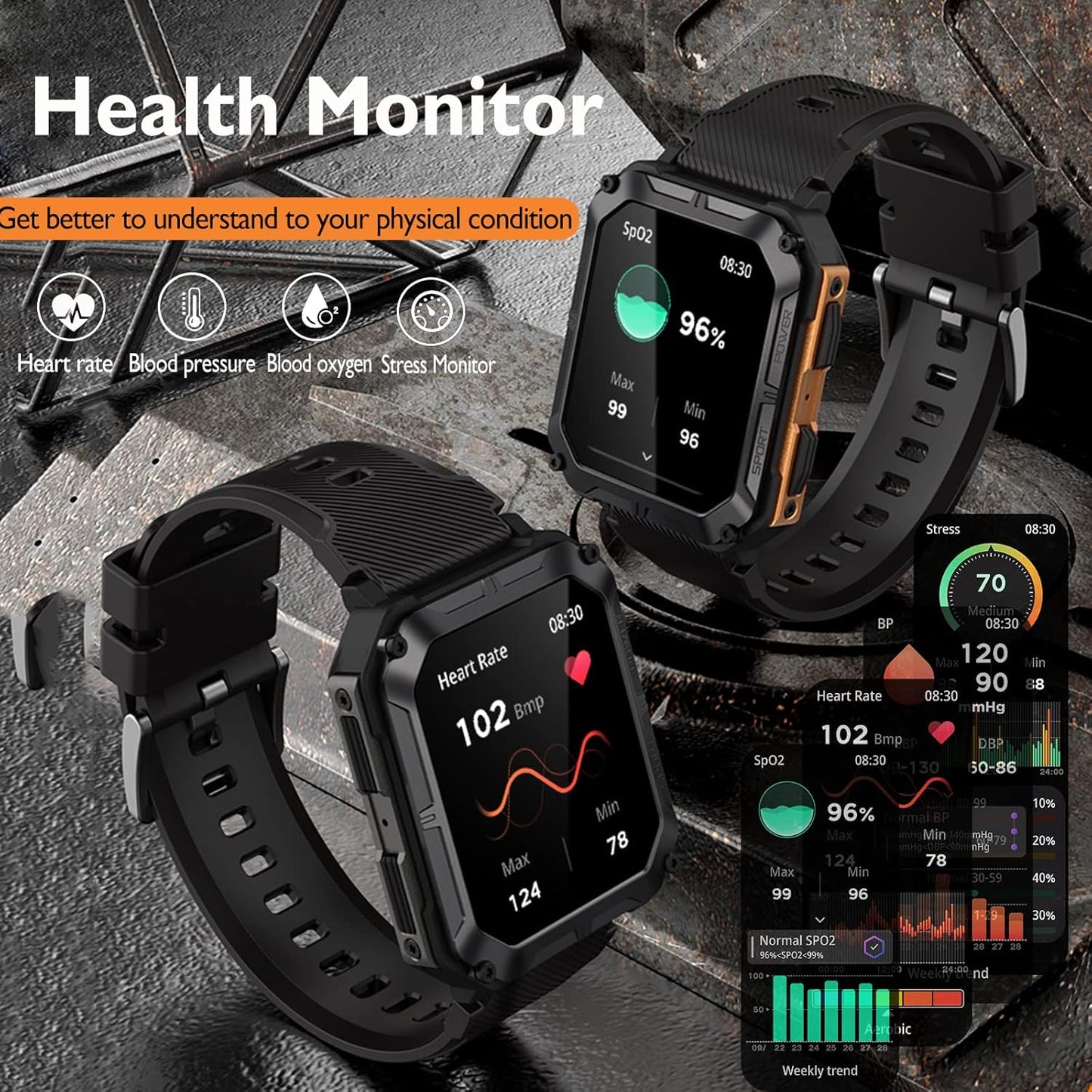 Smart Watch for Men – Bluetooth Call Outdoor Sports Watch