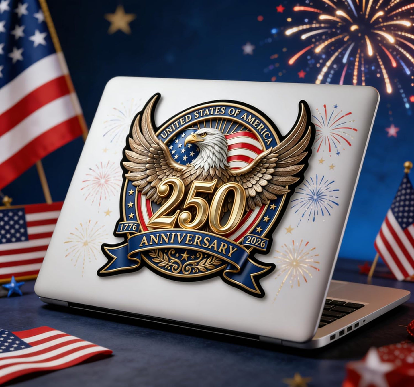2PCS 250th Anniversary USA Car Decal Sticker
