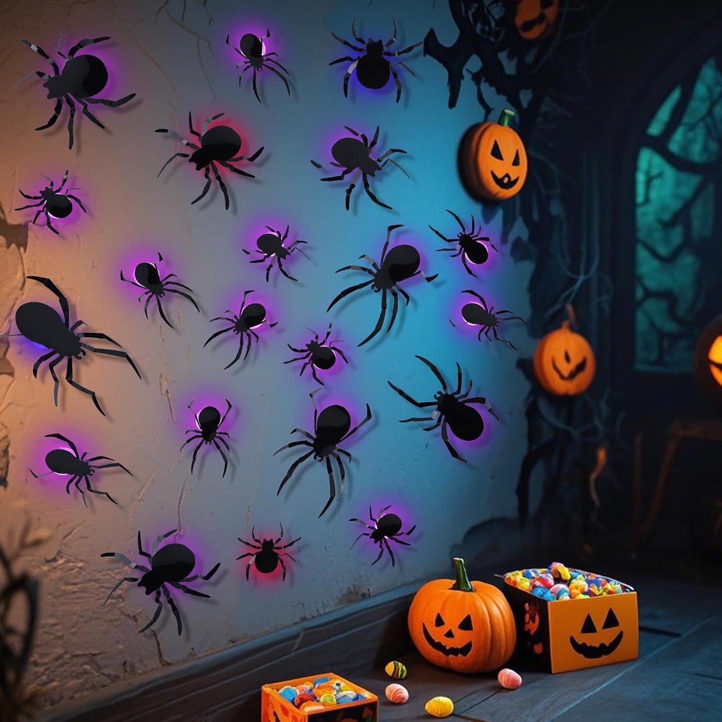 3D Spiders Light Design LED Decorations