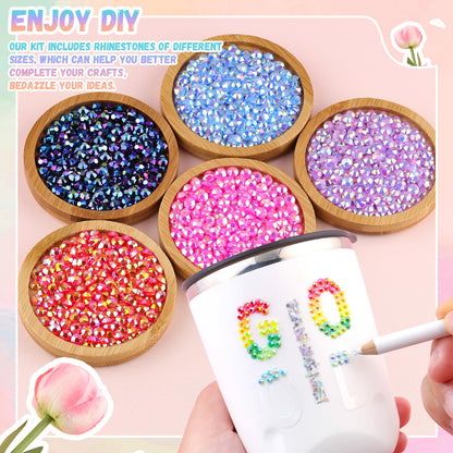 40000Pcs DIY Jelly Rhinestones synthetic beads With Kit for Bedazzling