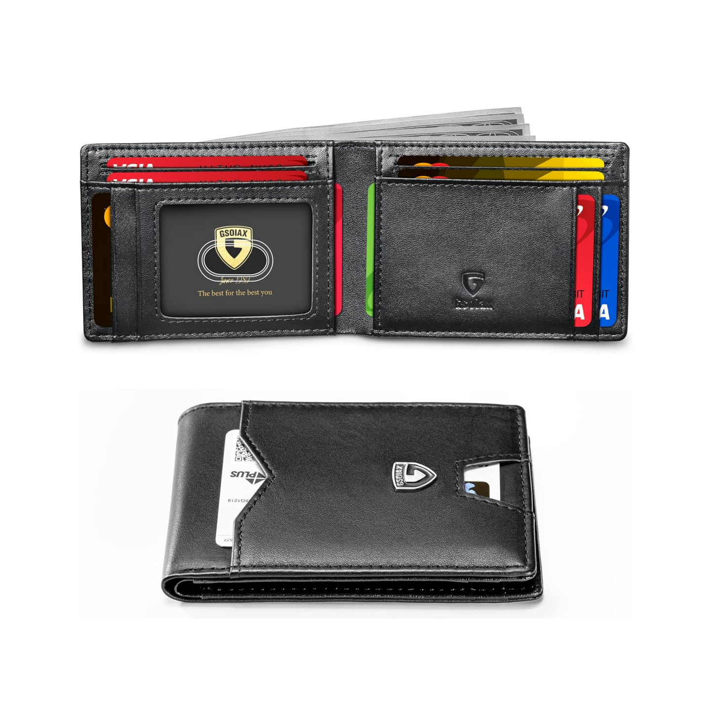 💳RFID Blocking Leather & Carbon Fiber Wallet
