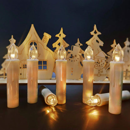 10Pcs Flameless Christmas Trees Candles with Remote Timer