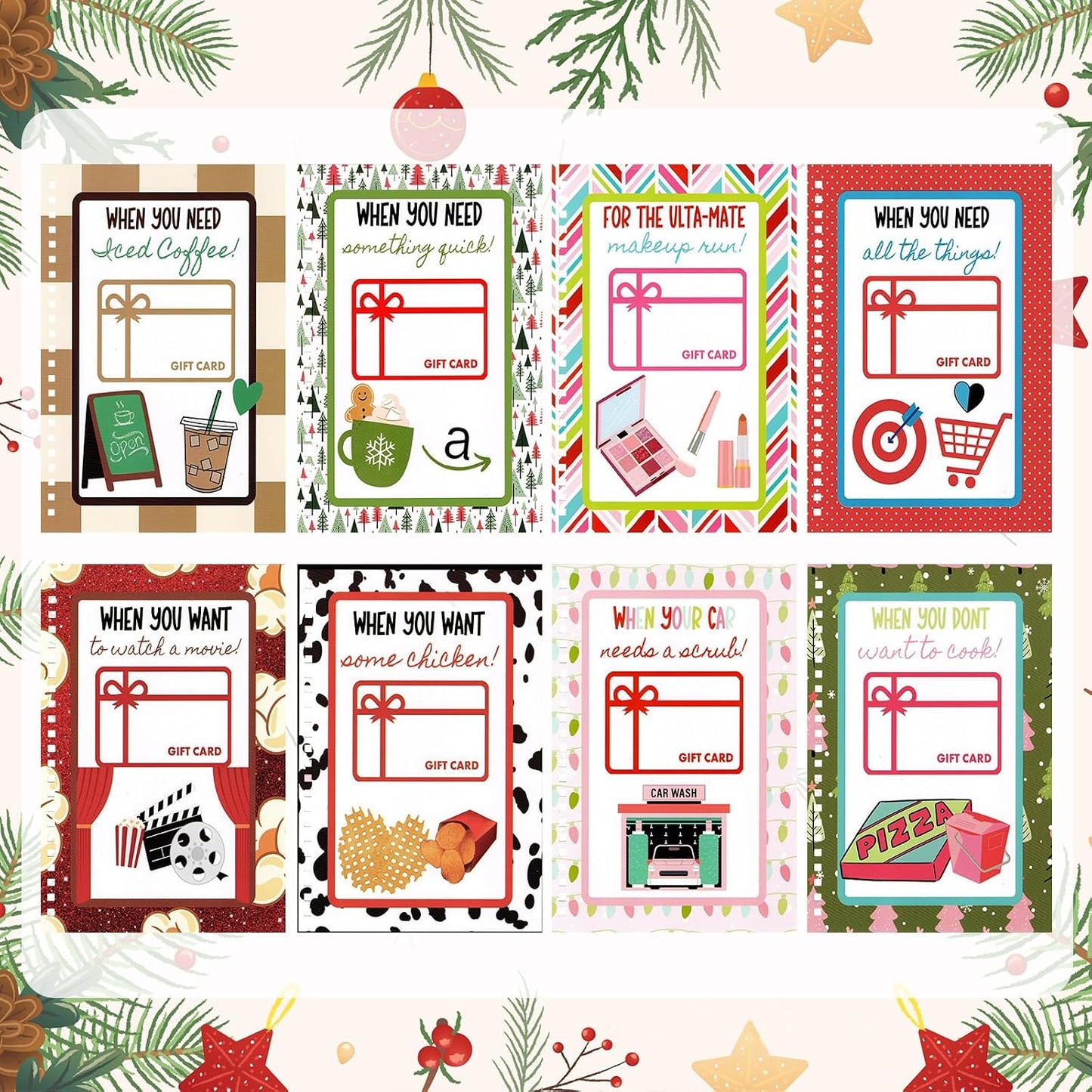 Gift Card Book Christmas-20 Pages Gift Card Holder Christmas
