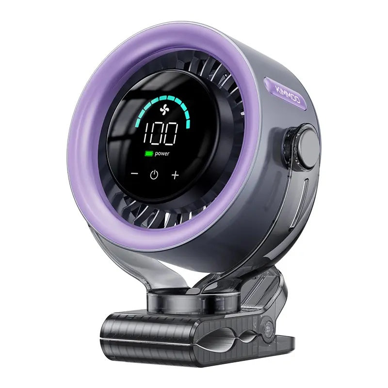 4000mAh Clip-On Turbo Fan – 100 Speeds, 360° Tilt, LED Display