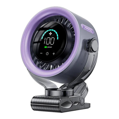 4000mAh Clip-On Turbo Fan – 100 Speeds, 360° Tilt, LED Display