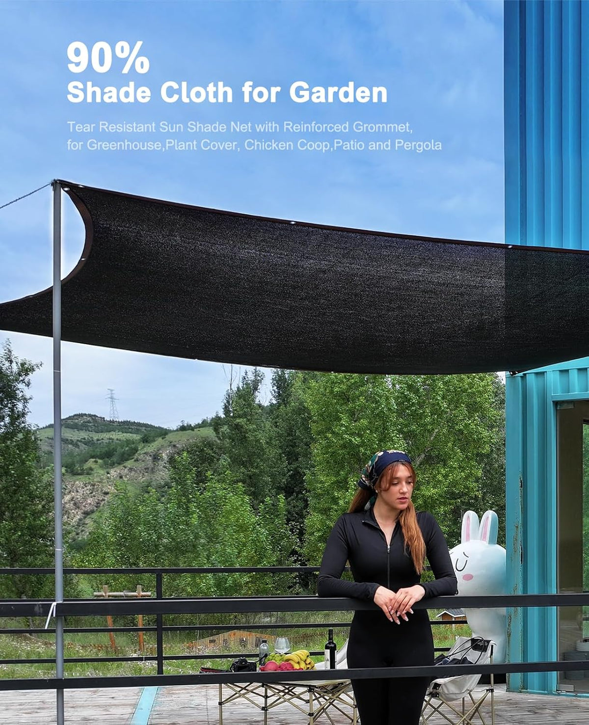 Tear Resistant Sun Shade Net with Reinforced Grommet