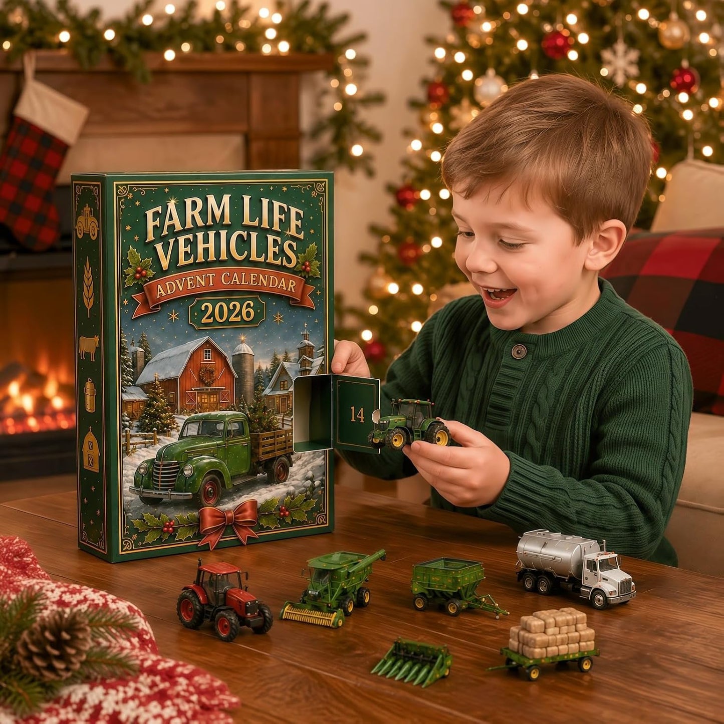 2026 Farm Advent Calendar – 24 Mini Farm Vehicle Decorations