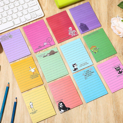 12 Pcs Funny Sticky Notes for Work 4x3''