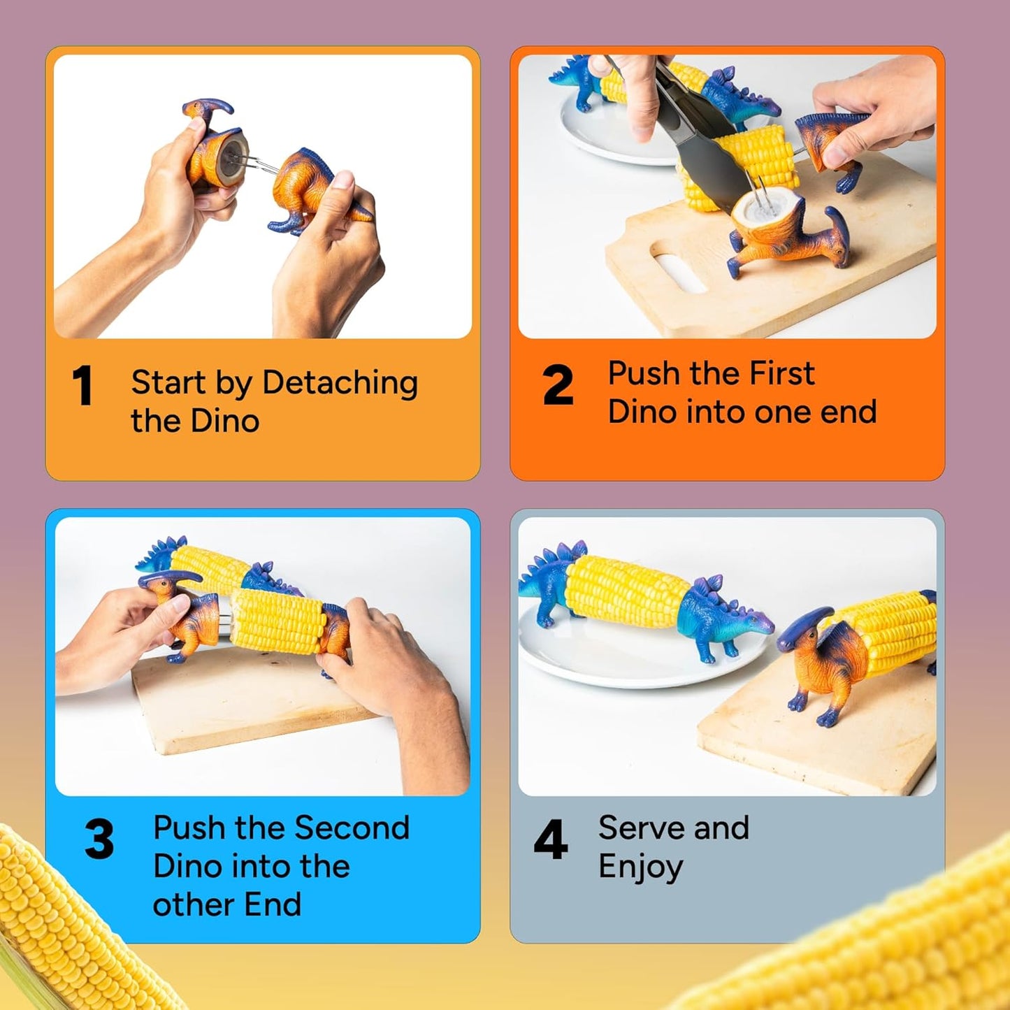 Dinosaur Corn Holders for Corn On The Cob