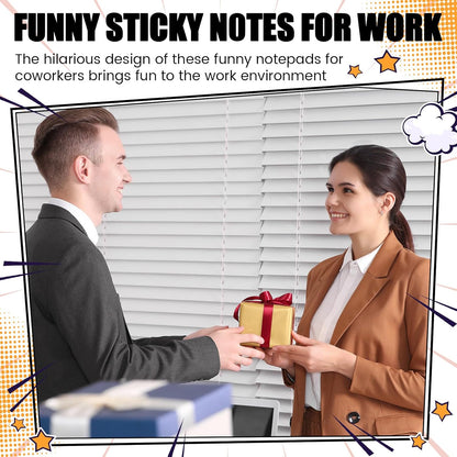 12 Pcs Funny Sticky Notes for Work 4x3''