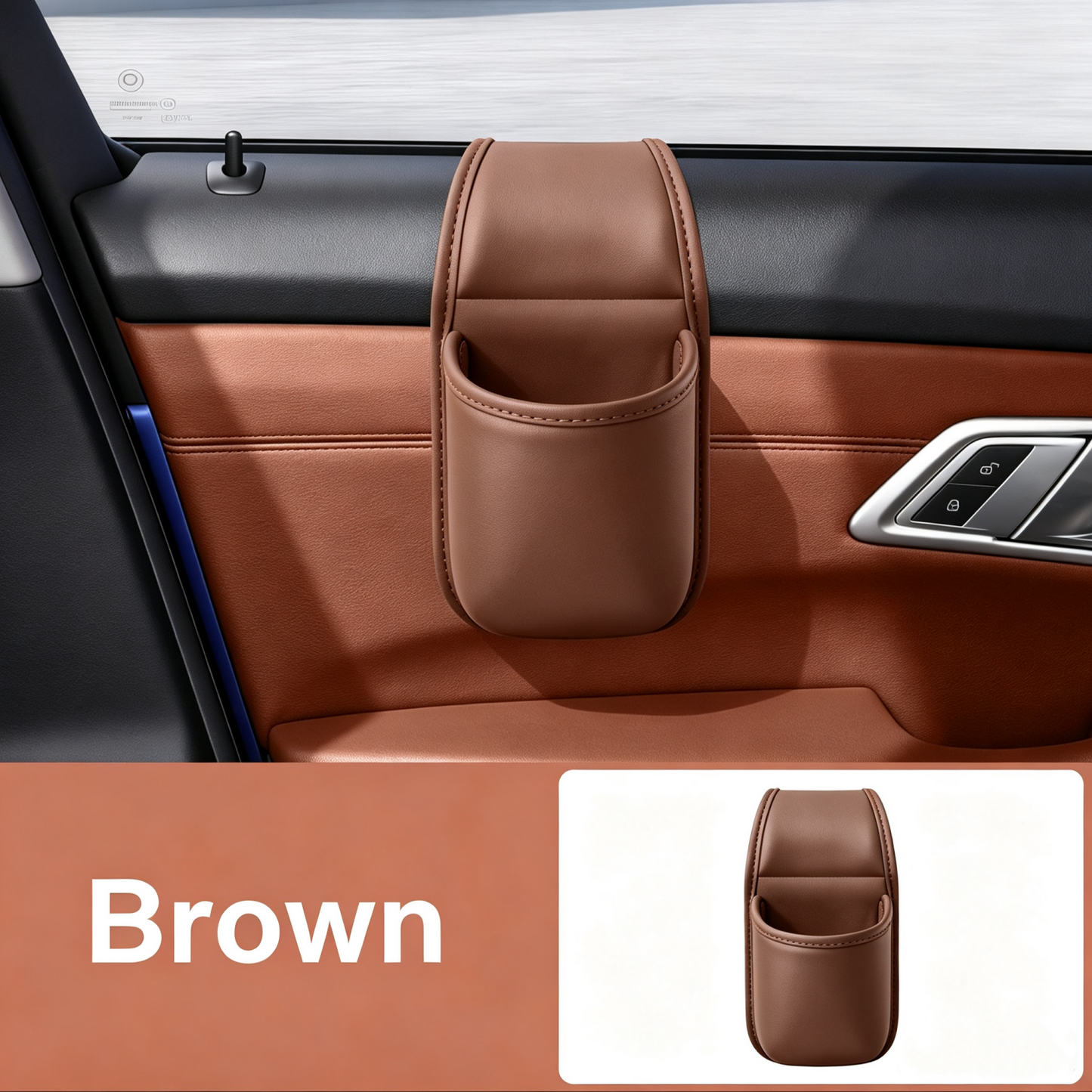 Car Door Glass Gap Organizer – Hanging Cup Holder & Storage Box