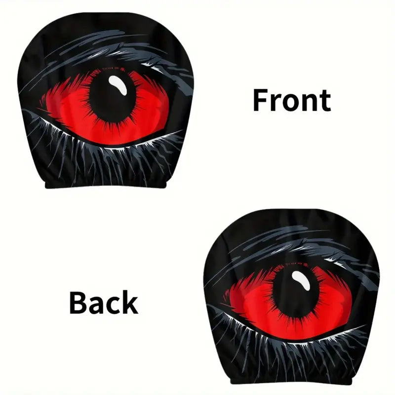 🔥2 PCS Red Devil’s Eye Car Headrest Covers – Gothic Interior Upgrade