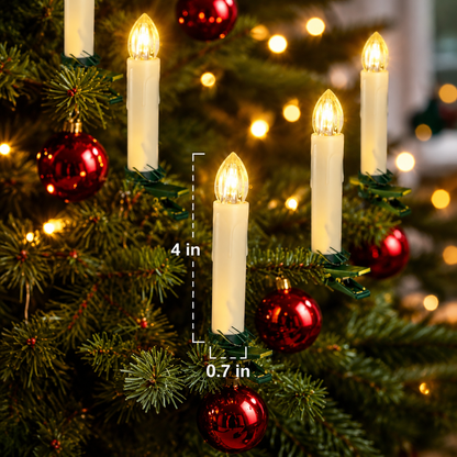 10Pcs Flameless Christmas Trees Candles with Remote Timer