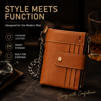 Rfid Blocking Genuine Leather Wallet