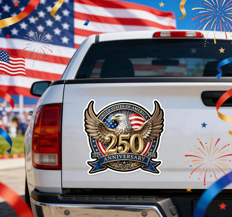 2PCS 250th Anniversary USA Car Decal Sticker