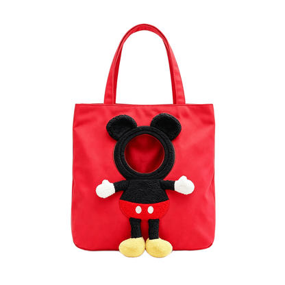 Cartoon Character Cat Carrier Tote – Face-Forward Shoulder Bag for Small Pets