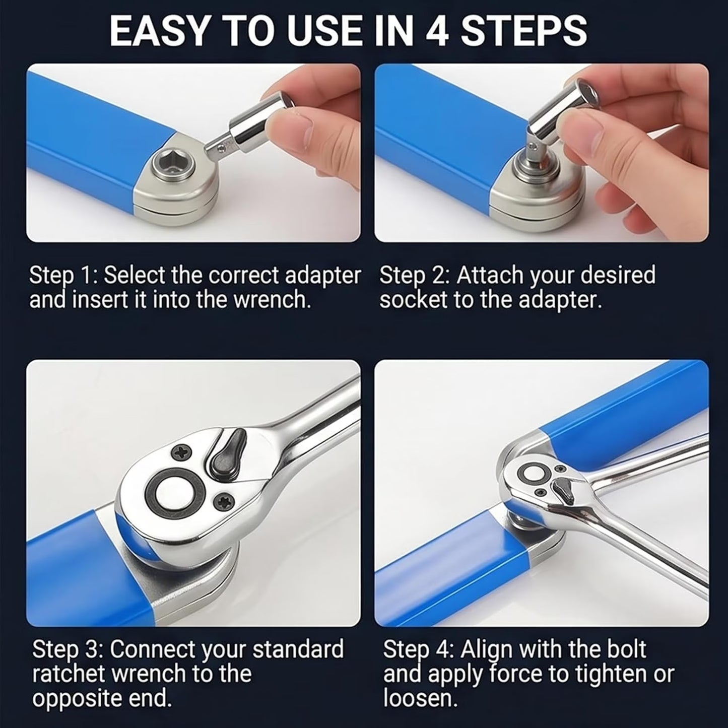 9.8" Zero-Degree Extension Wrench for Tight Spaces