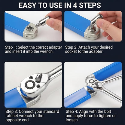 9.8" Zero-Degree Extension Wrench for Tight Spaces