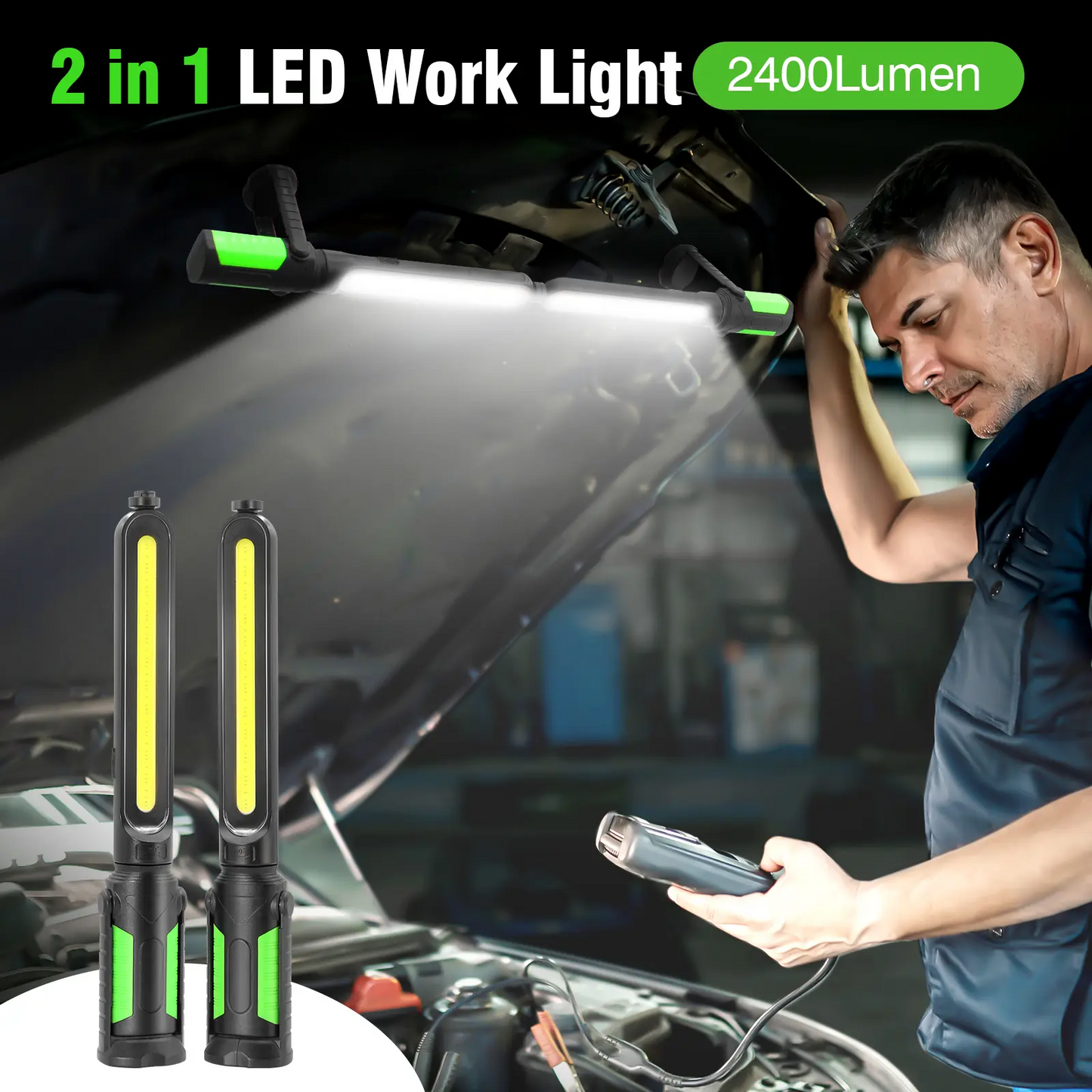 Rechargeable Magnetic Work Light Bar