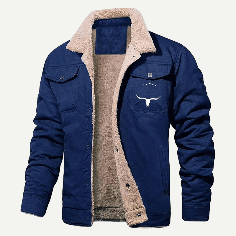 Men’s Retro Western Fleece Jacket – Warm, Rugged & Timeless Style