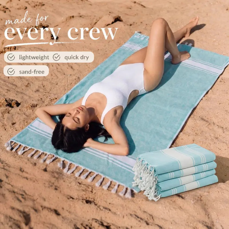 Lightweight Modern Flat-Weave Beach Towel (39"x71")