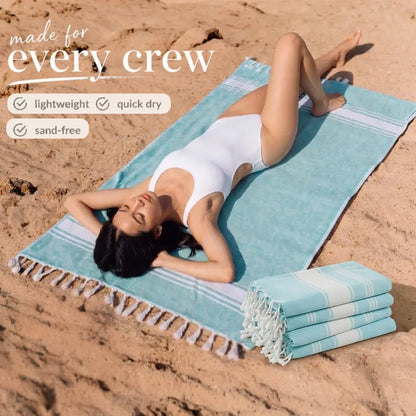 Lightweight Modern Flat-Weave Beach Towel (39"x71")