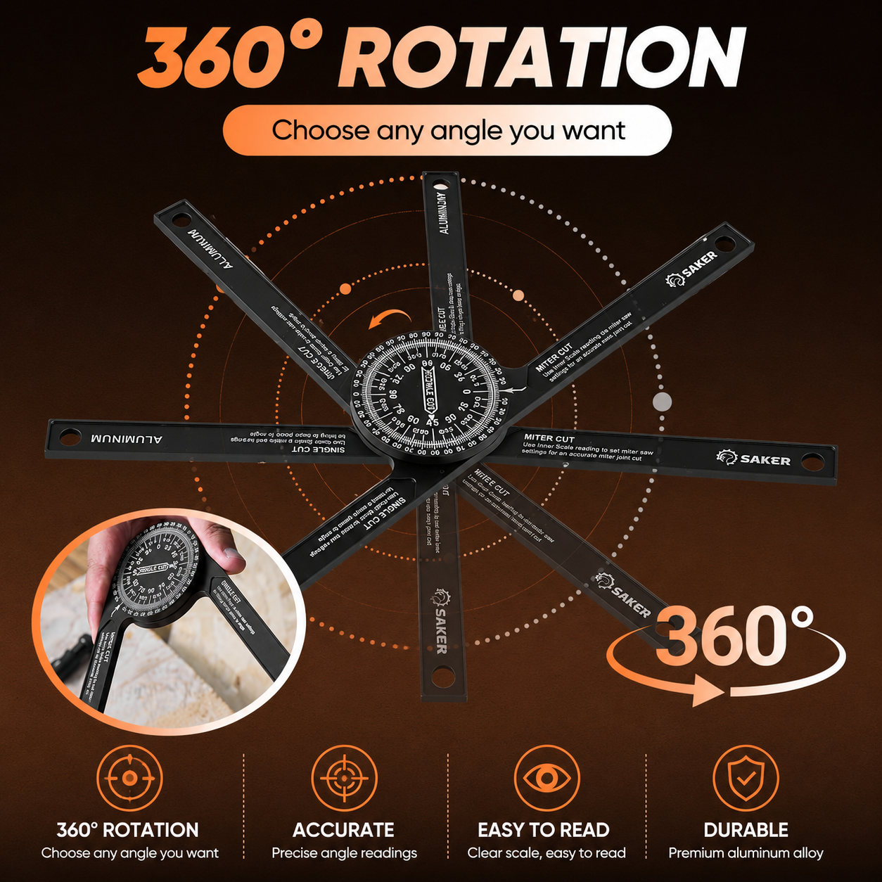 Aluminum Miter Saw Protractor