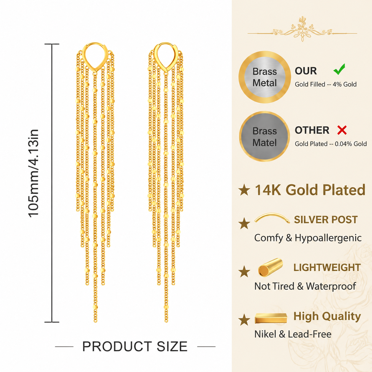 Long Tassel Dangle Drop Earrings for Woman