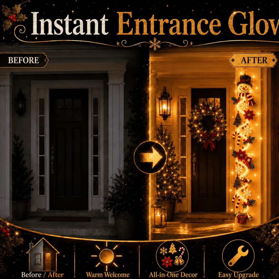 Glowing Christmas Door Hanger|6 Festive Lighted Designs with Warm Glow