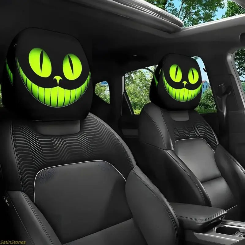 🔥2 PCS Red Devil’s Eye Car Headrest Covers – Gothic Interior Upgrade