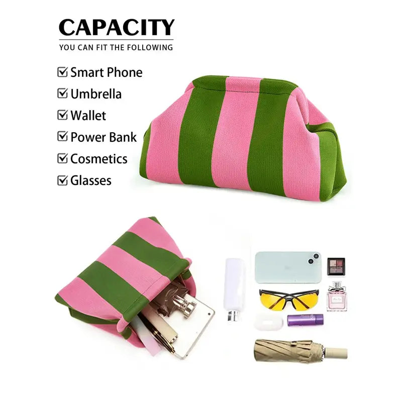 Women's Knitted Striped Cloud Bag