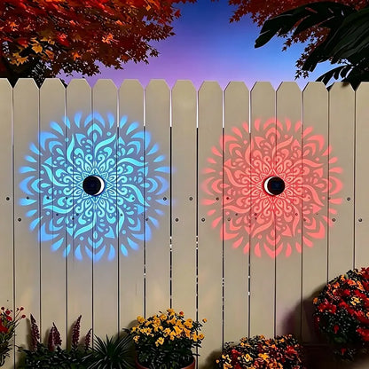 2-Pack Solar Mandala Projector Wall Lights