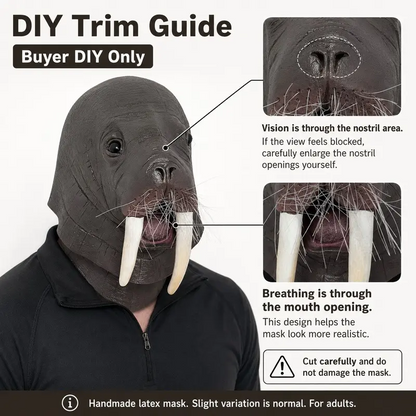 Full Head Realistic Walrus Mask—Adult Halloween Cosplay Costume