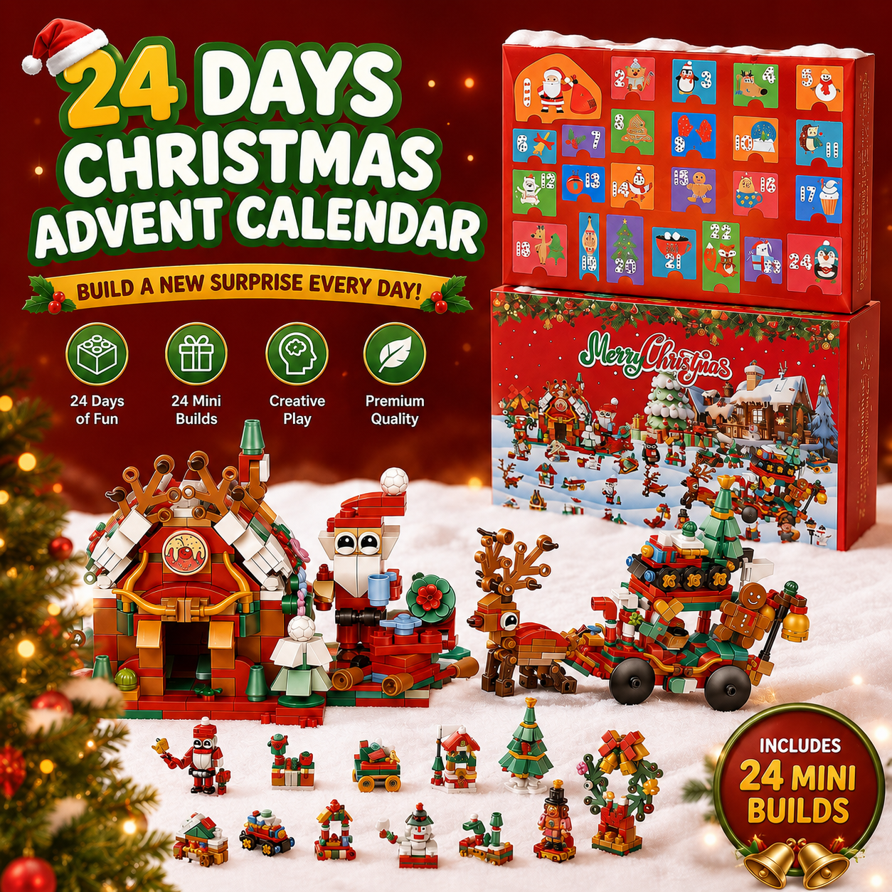 Christmas Building Blocks Christmas Village House Building Set
